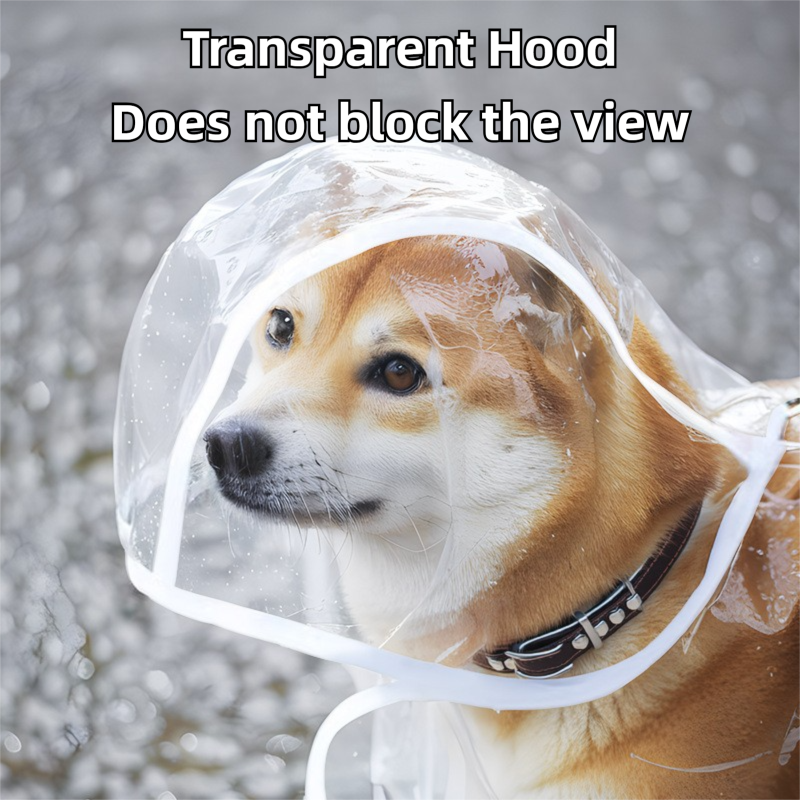 2XL Size Waterproof EVA Transparent Dog Hooded Raincoat and Pet Full-Coverage view 4