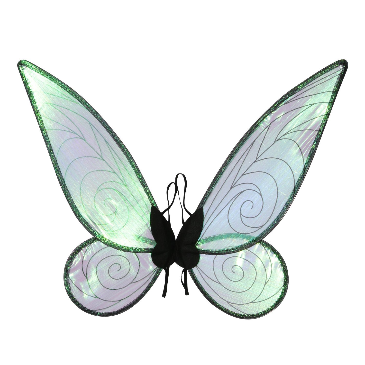 Black Fairy Shimmering Butterfly Wings Costume with Elastic Shoulder Strap