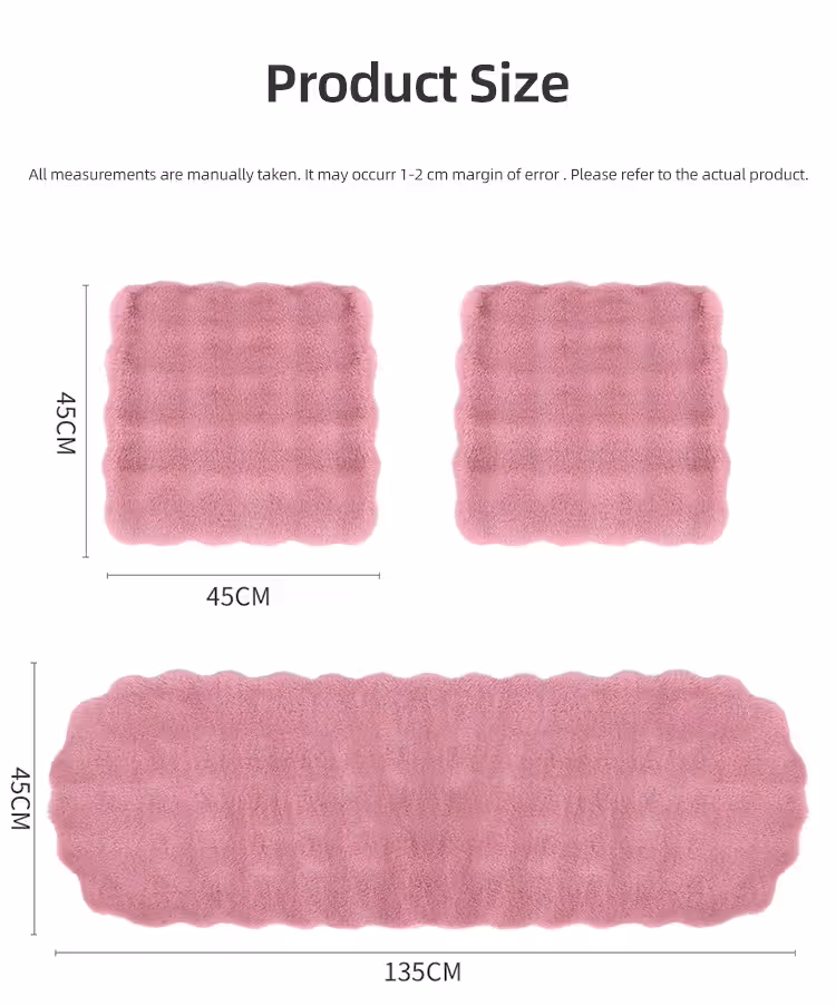 Winter Soft 3D Fluffy Bubble Fleece Car Front Seat Single Pad with Non-Slip view 6
