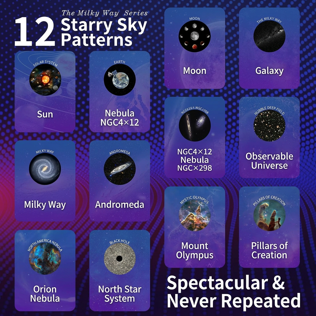 White USB Powered Galaxy Star Projector and Earth Globe Night Light with 12 HD view 2