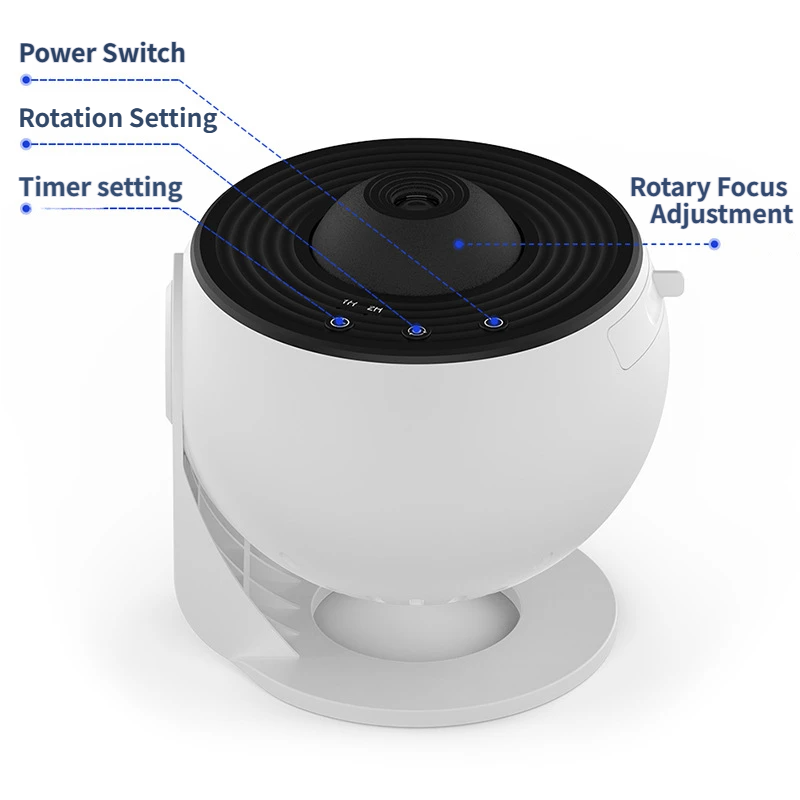 Black USB Powered Galaxy Star Projector and Earth Globe Night Light with 12 HD view 7