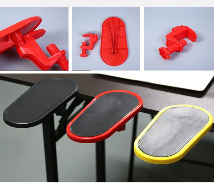 2 Pack Black Red 180° Rotating Ergonomic Arm Rest for Desk – Clamp On Computer view 2