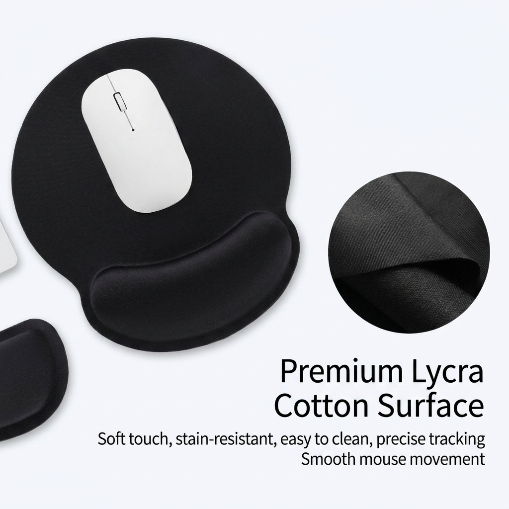 4-Piece Black Red Ergonomic Desk Arm Rest & Wrist Support Set with 2 Pack view 5