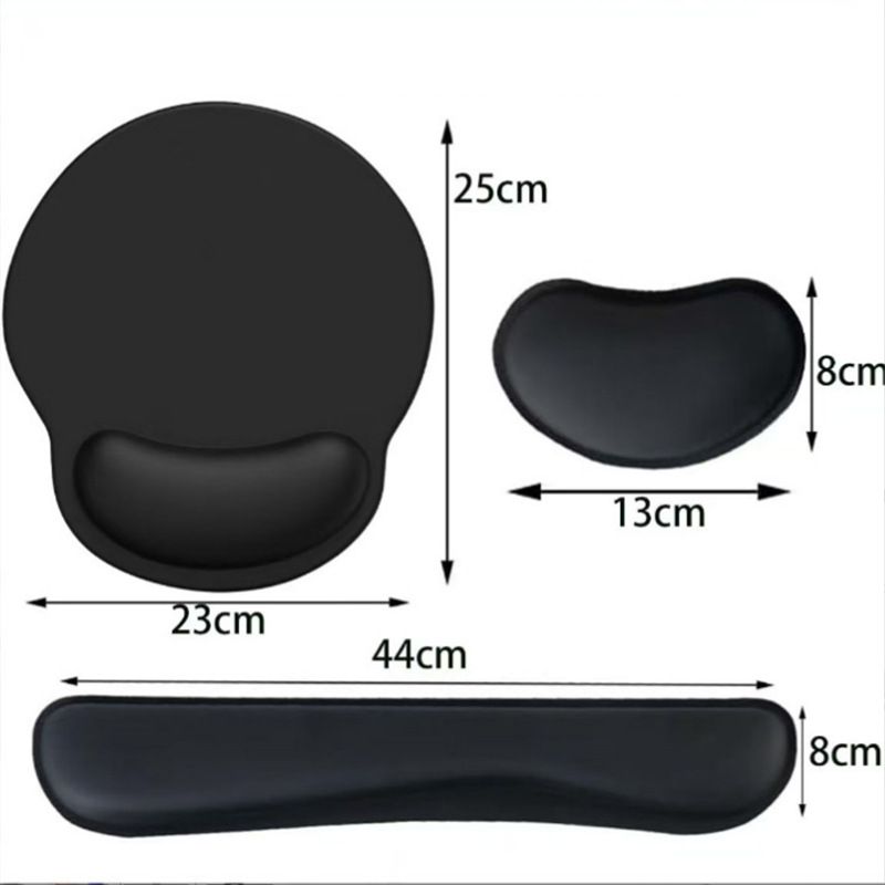 4-Piece Black Red Ergonomic Desk Arm Rest & Wrist Support Set with 2 Pack view 8