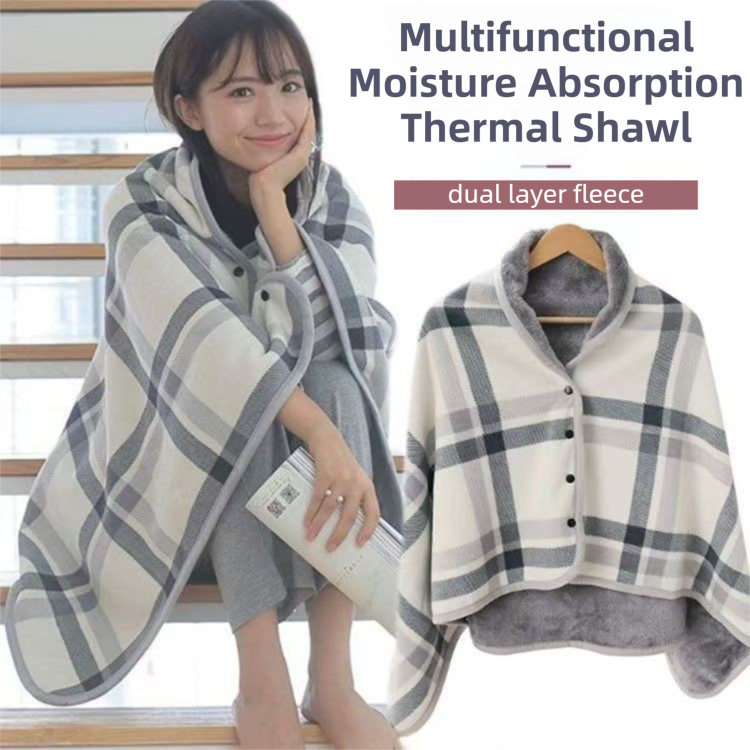 Warm Cozy Study and Office Corner Set with Wearable Dual Layer Fleece Shawl view 4