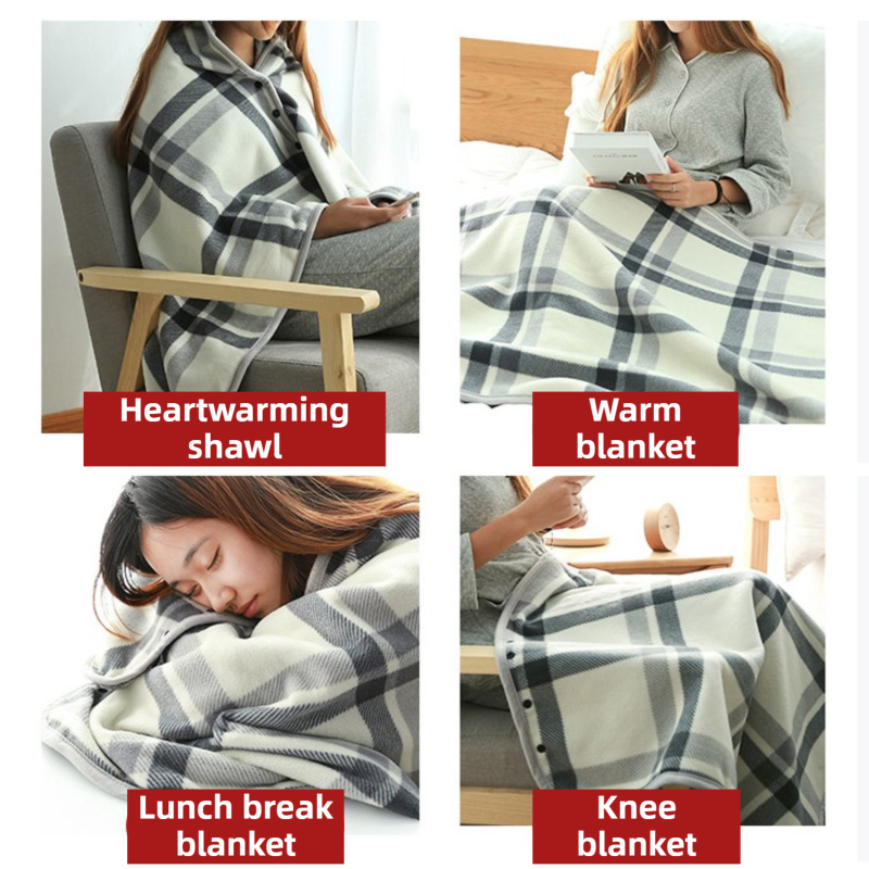 Warm Cozy Study and Office Corner Set with Wearable Dual Layer Fleece Shawl view 6