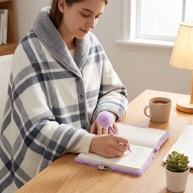 Warm Cozy Study and Office Corner Set with Wearable Dual Layer Fleece Shawl view 2