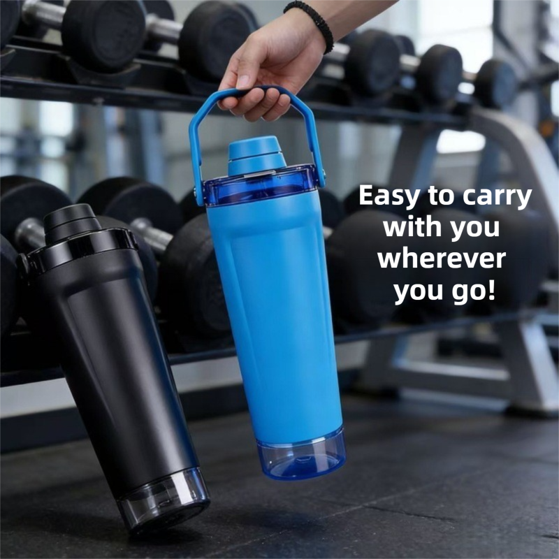 White Sports Nutritional Drinkware Set with 16oz Stainless Steel Protein view 7