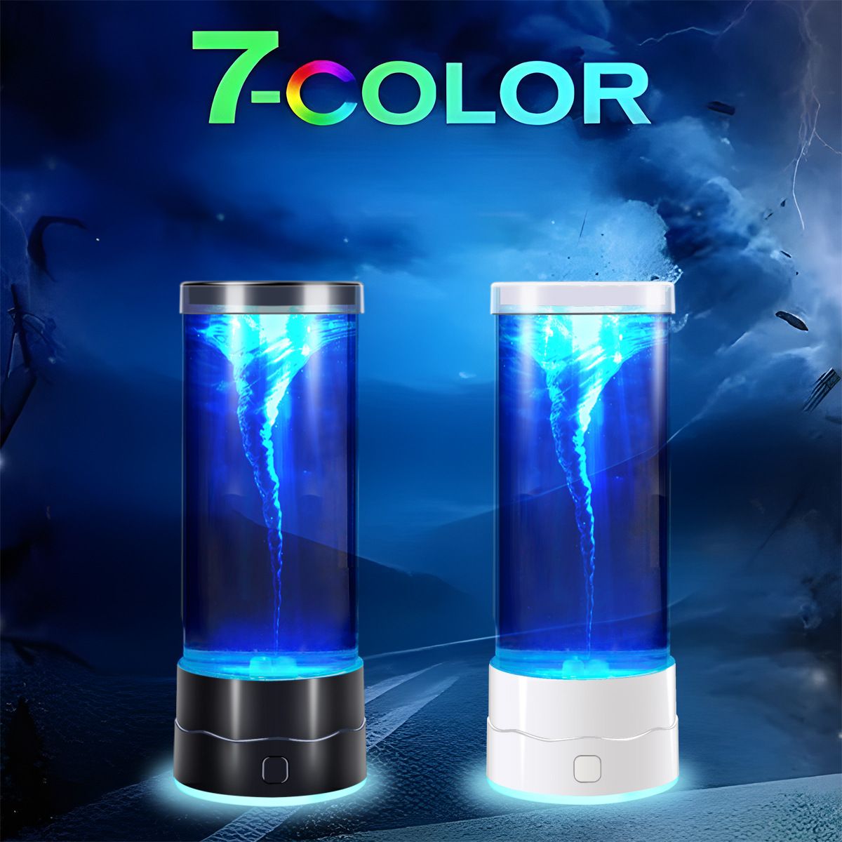 White Dynamic Tornado Touch Control Mood Night Light with Single Color view 2