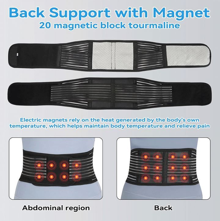 Self Heating Magnetic Therapy Back & Abdomen Compression Brace with 2 view 3