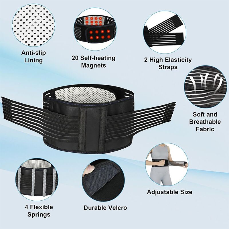 Self Heating Magnetic Therapy Back & Abdomen Compression Brace with 2 view 4