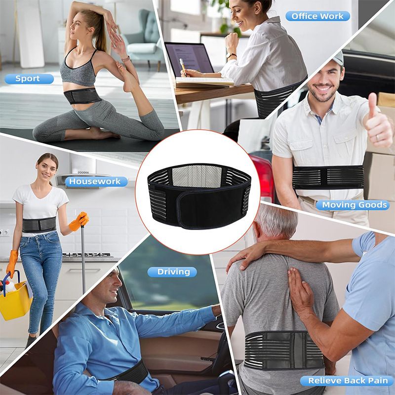 Self Heating Magnetic Therapy Back & Abdomen Compression Brace with 2 view 6