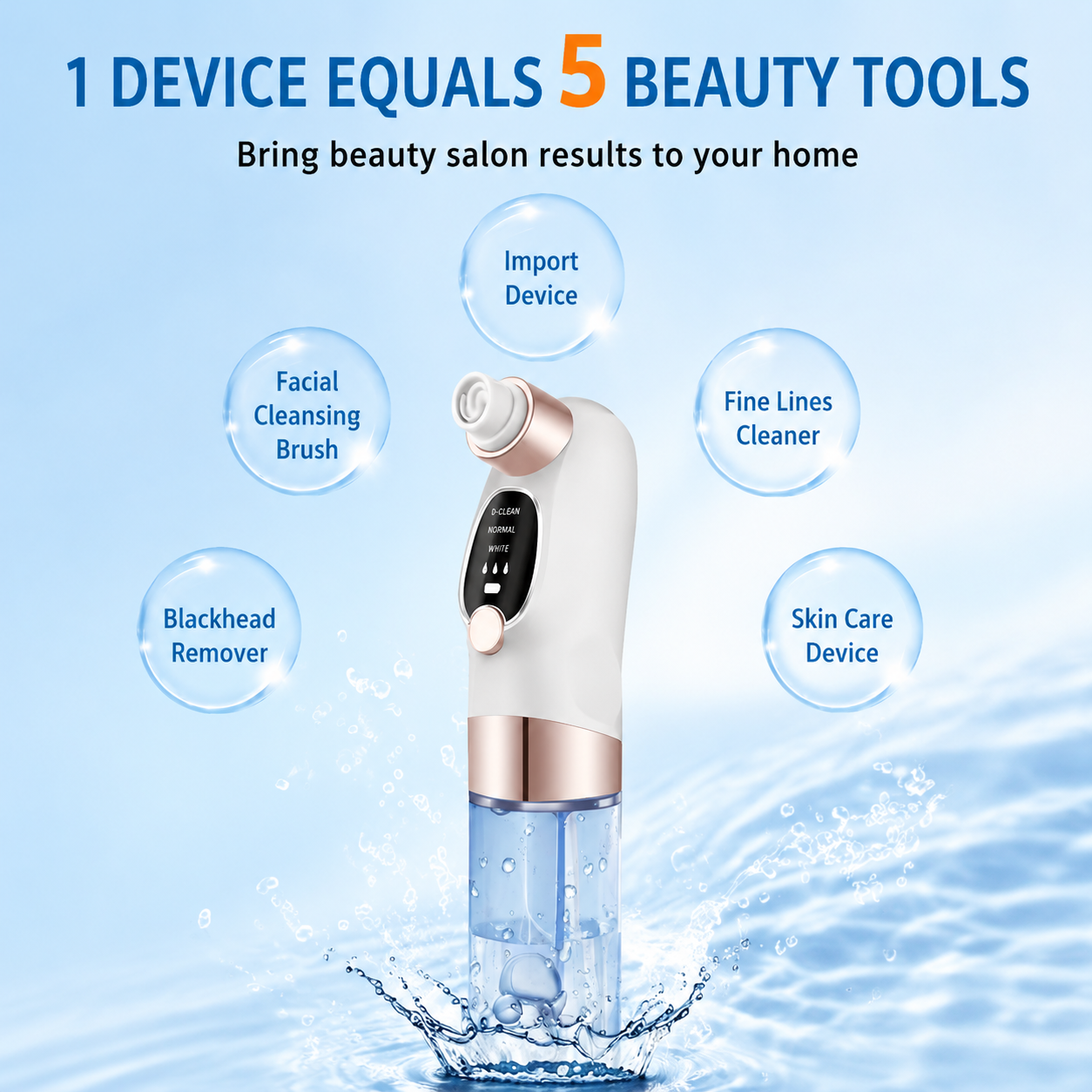 Microbubble Oxygen Hydration Facial Pore Cleanser and Black Silicone Scalp view 3