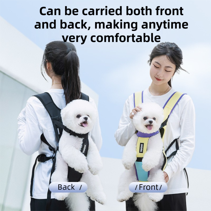 Black Hands Free Adjustable Dog Carrier Backpack with 3-Point Support view 5