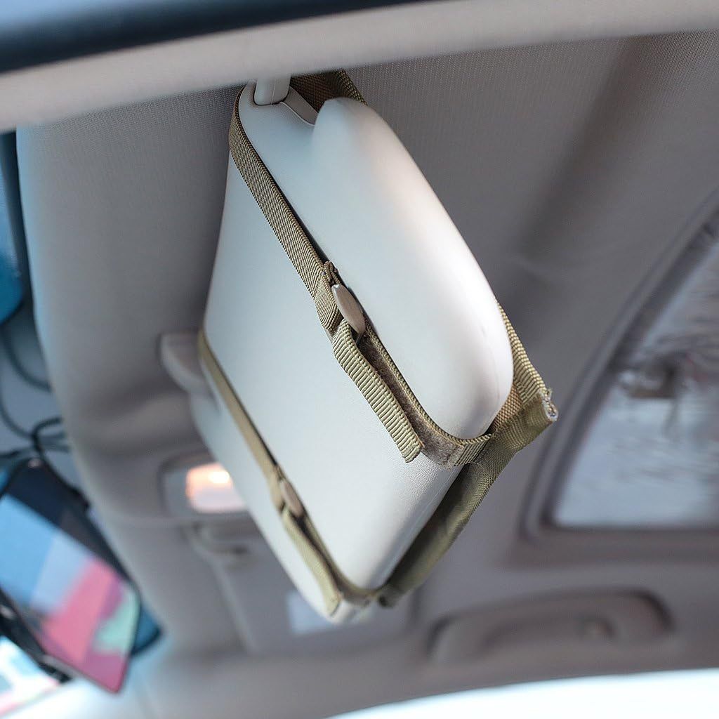 Khaki Tactical Molle Car Sun Visor Organizer – Durable Nylon Vehicle Storage view 7