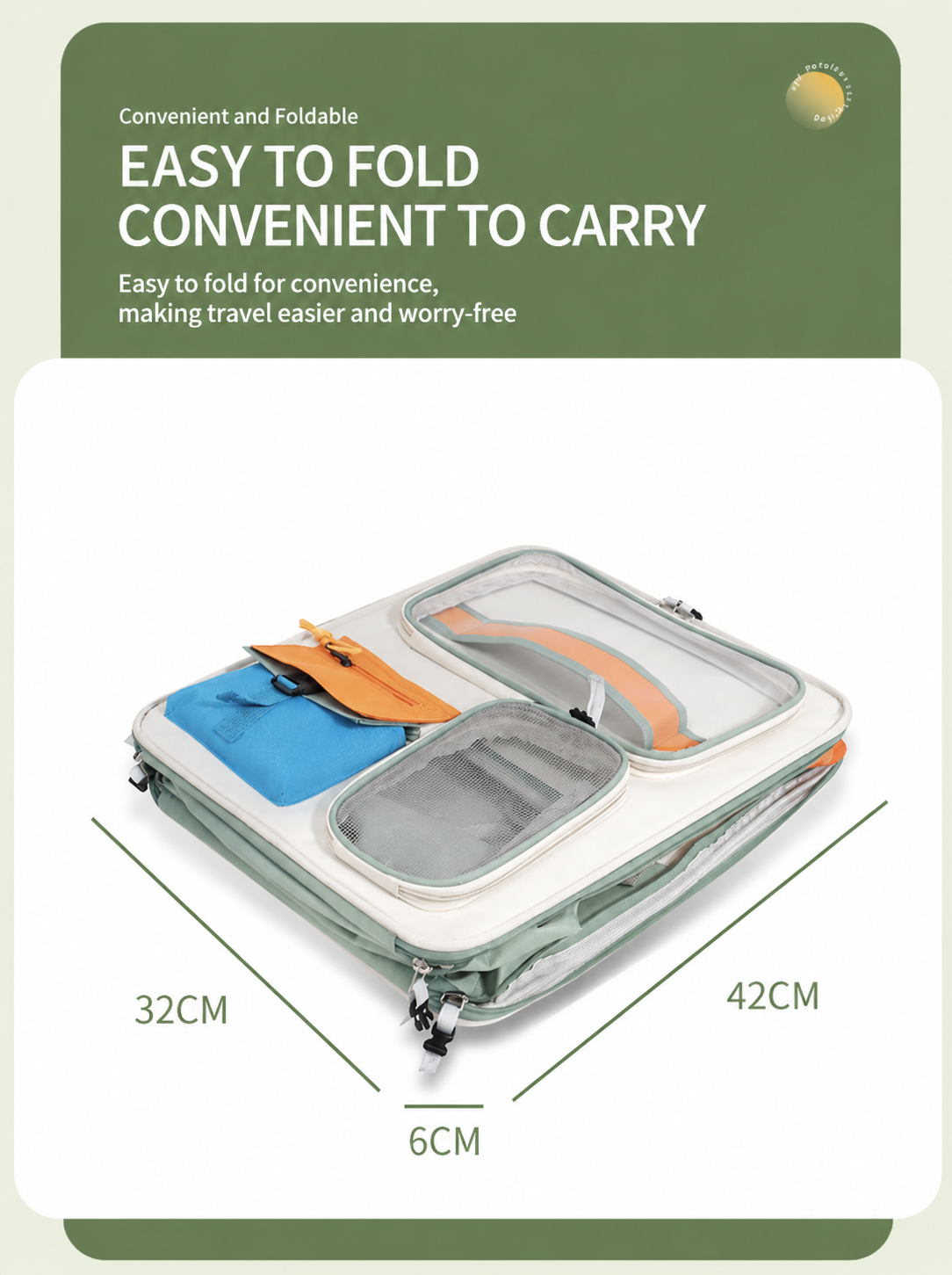 Orange and Grey Large Space Pet Carrier Backpack – Foldable Cat Carrier Bag view 5