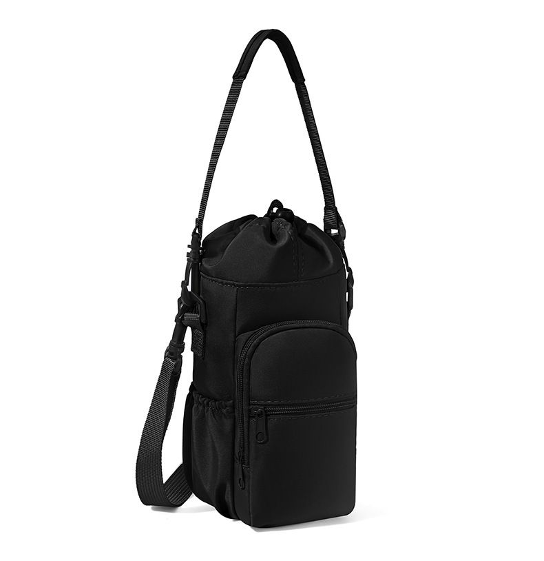 2-Pack Black Muti-Pockets Insulated Water Bottle Holder and Adjustable Phone