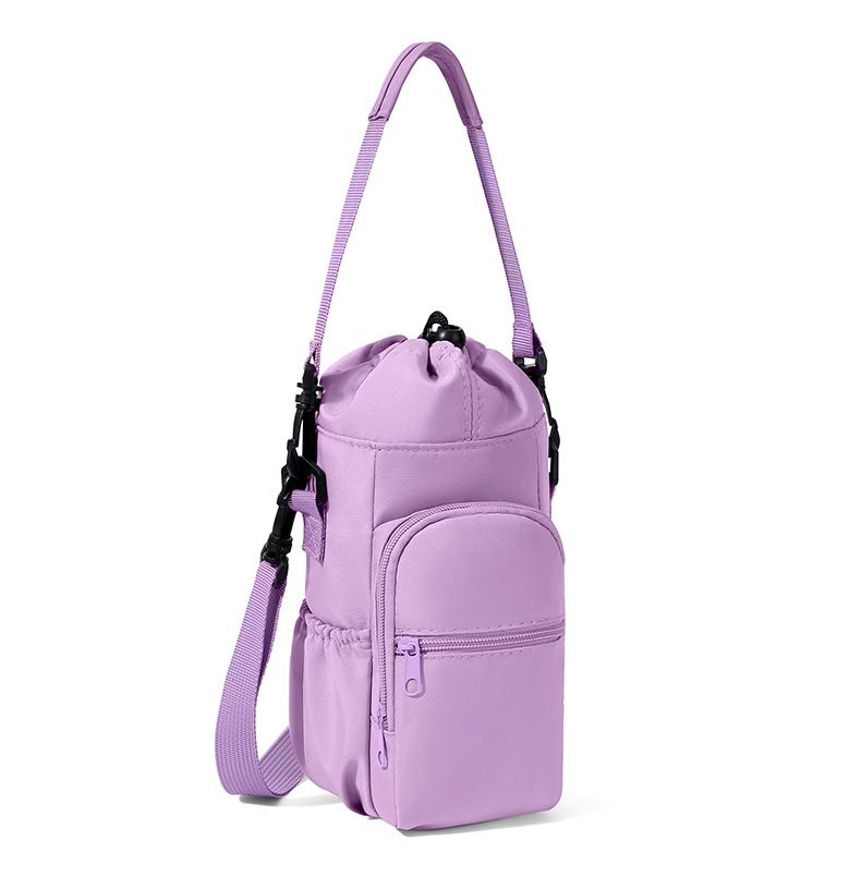 2-Pack Purple Muti-Pockets Insulated Water Bottle Holder and Adjustable Phone