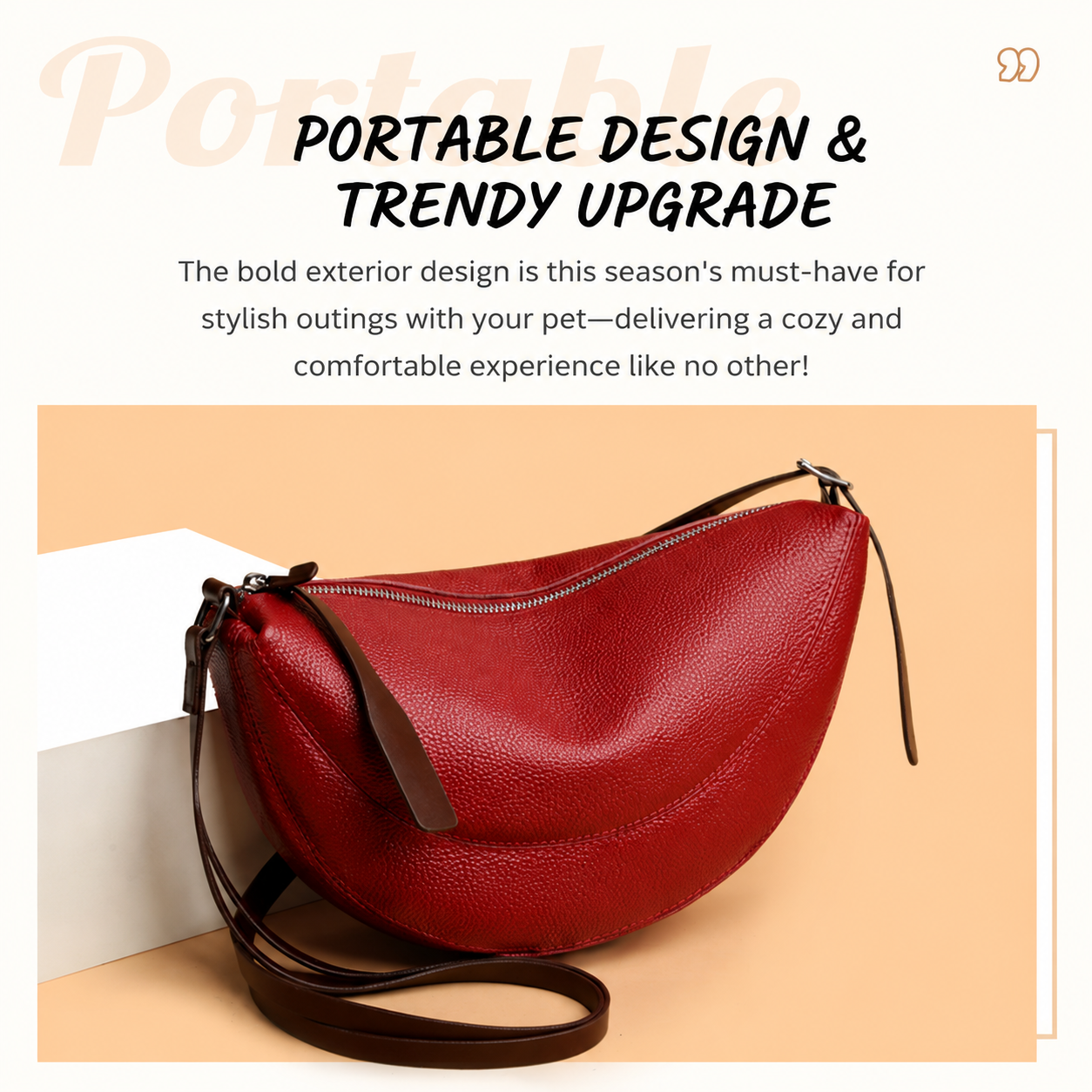 White Stylish Genuine Leather Crescent Shape Shoulder Bag for Women – Compact view 5