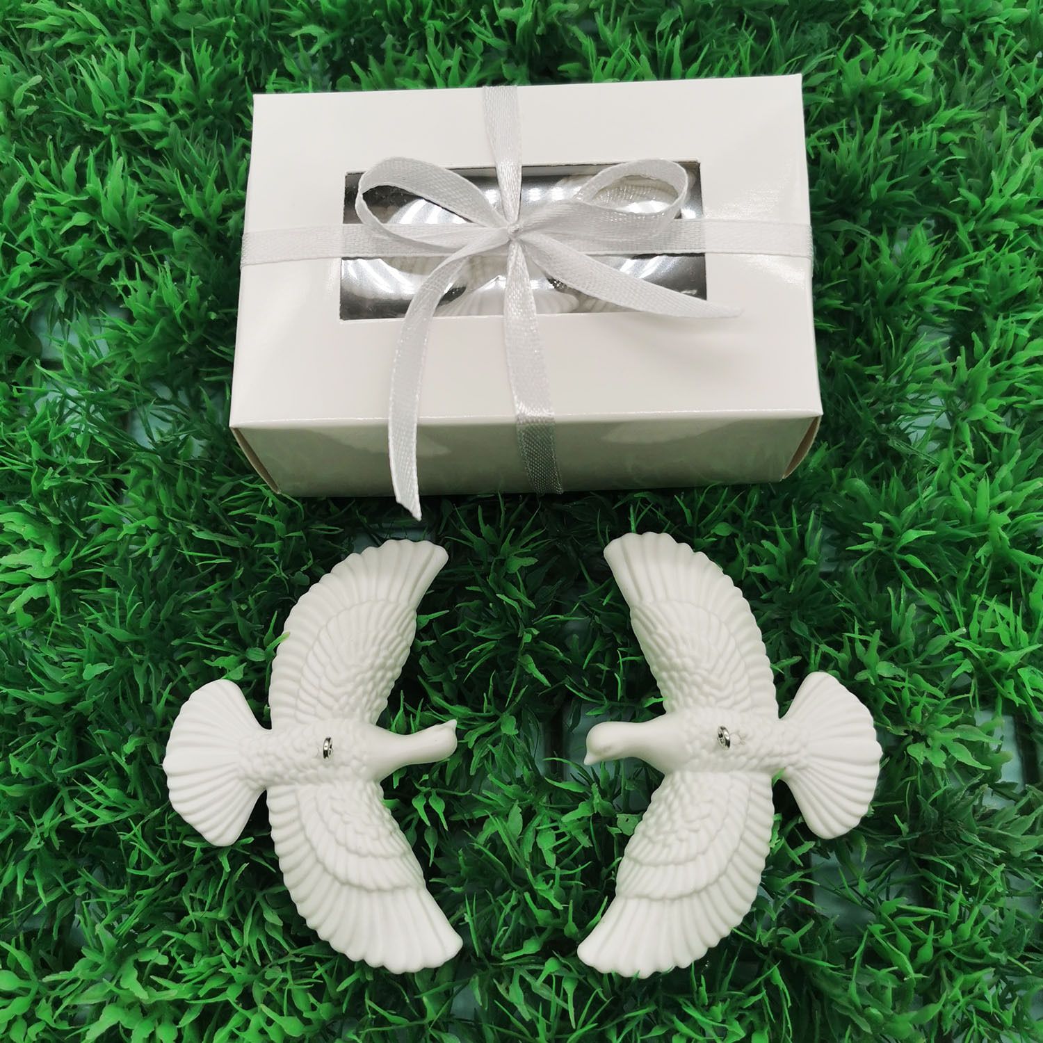 Crystal Flat Dove Christmas Ornament Set (30 PCS) – Elegant Peace Dove Hanging view 3