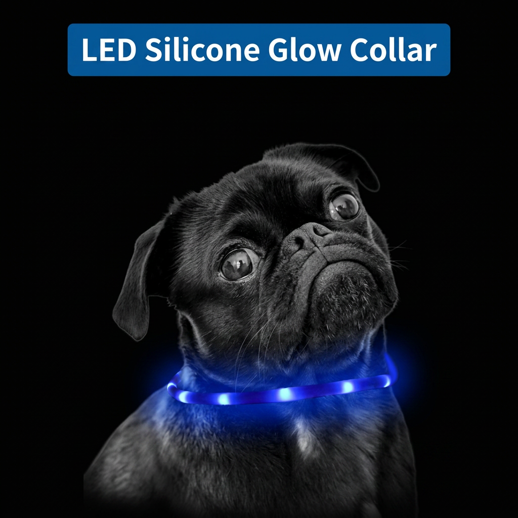 3PCS Green USB Rechargeable LED Pet Collar Set – 70cm Cuttable Silicone Glow view 2