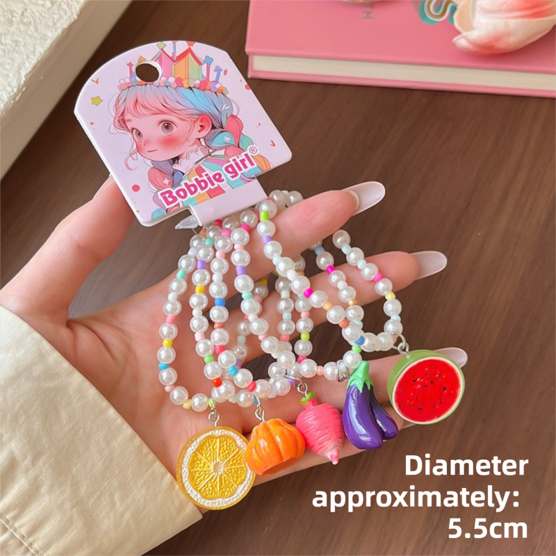 5-Piece Fruit Resin Hair Accessories Set with 5-Type Fruit Hair & Ear Clips view 3
