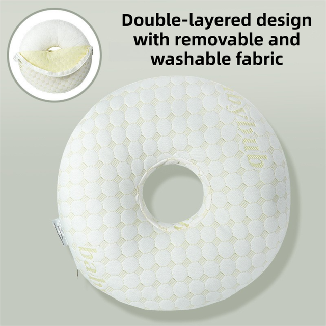 Gold 30CM Round Ear Protection Pillow with Hole Design – Milk Silk Removable