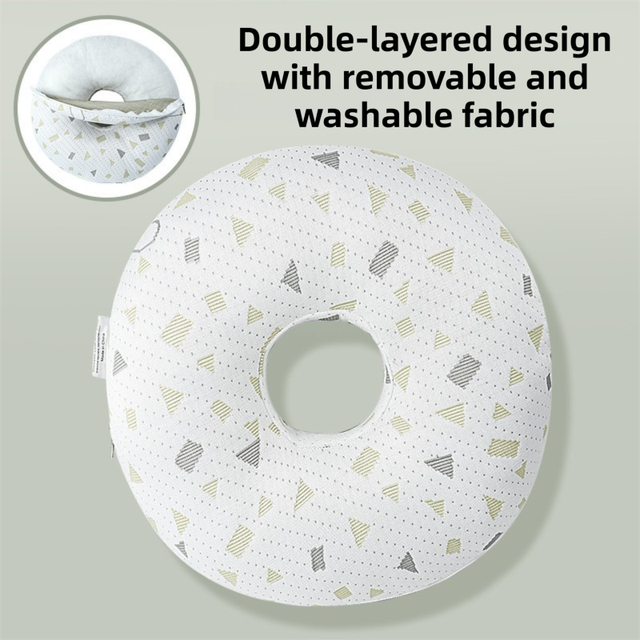 Boer Grey 30CM Round Ear Protection Pillow with Hole Design – Milk Silk
