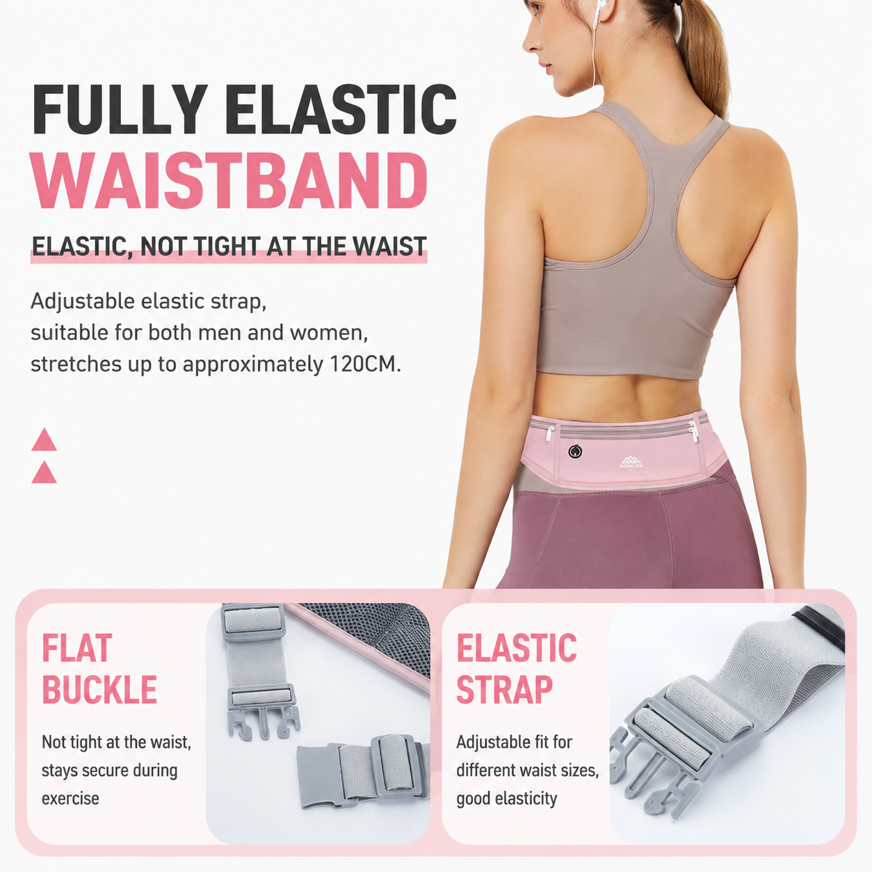 Purple Breathable & Waterproof Lycra Running Waist Bag for Kettle & 7.5" Phone view 6
