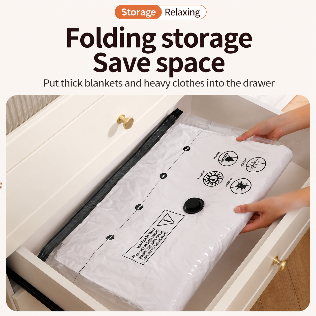 9-Piece Vacuum Storage Bags Set with USB Electric Pump – Thickened PA+PE Space view 7