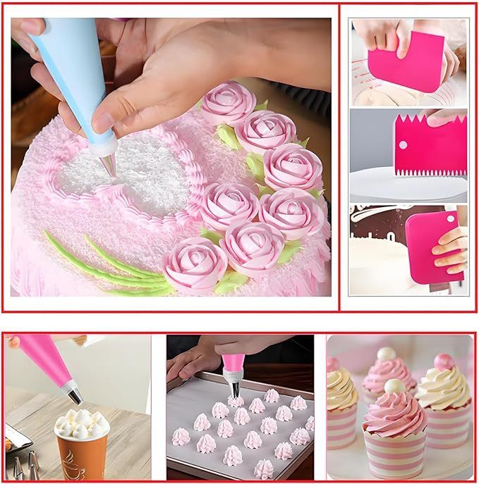 32-Piece Blue Cake Decorating Kit with 24 Numbered Icing Piping Tips view 6