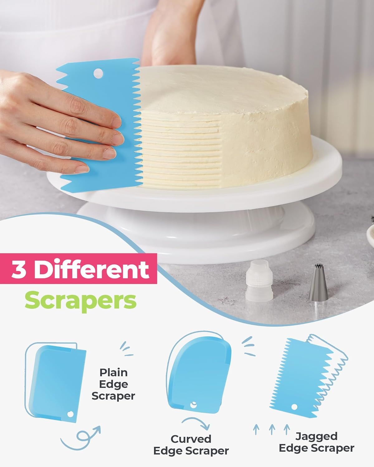 32-Piece Purple Cake Decorating Kit with 24 Numbered Icing Piping Tips view 3