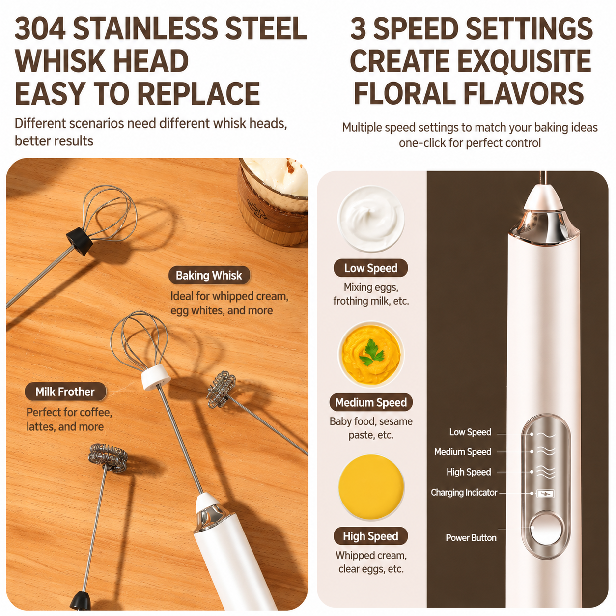 J-3 Black Wireless Handheld Electric Milk Frother view 4