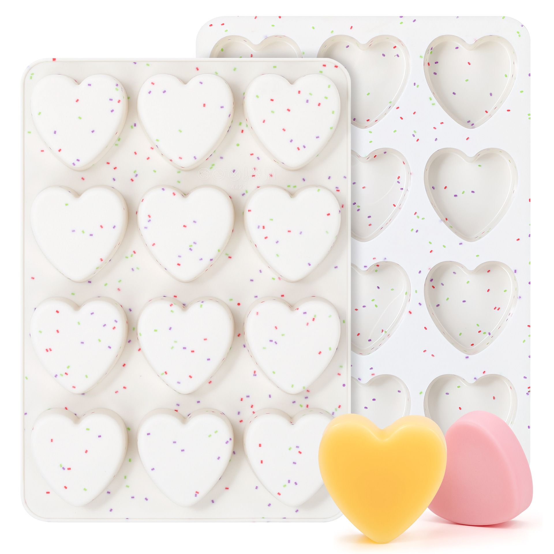 12 Cavity & 48 Cavity Heart Shaped Silicone Nonstick Easy Release Baking Molds view 5
