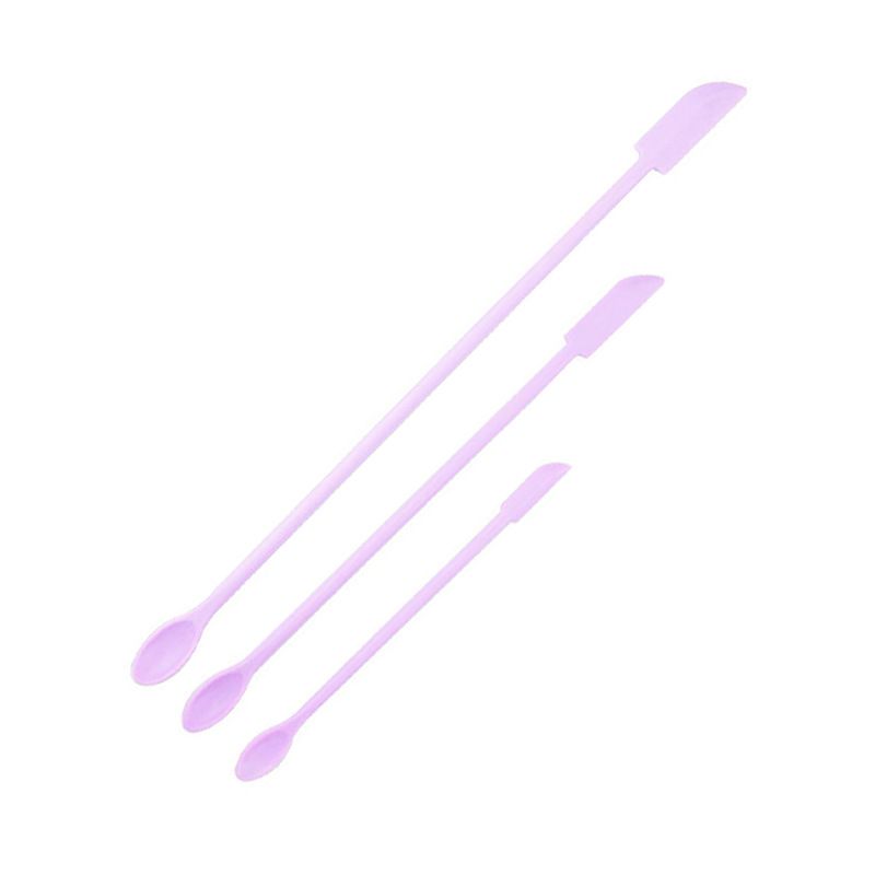 Purple Silicone Mini Double Ended Spatula Spoon Set of 3 Sizes - Flexible