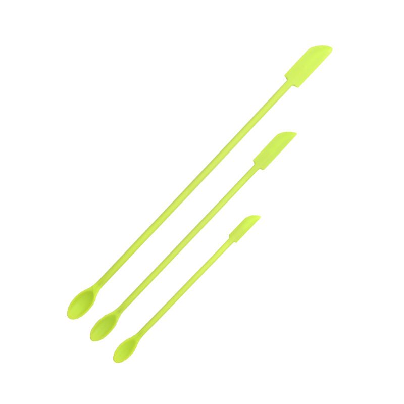 Green Silicone Mini Double Ended Spatula Spoon Set of 3 Sizes - Flexible