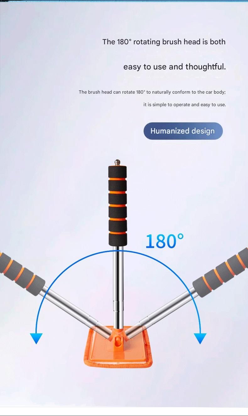 Blue Telescopic Car Windshield Cleaning Brush with 3 Replacement Microfiber view 7