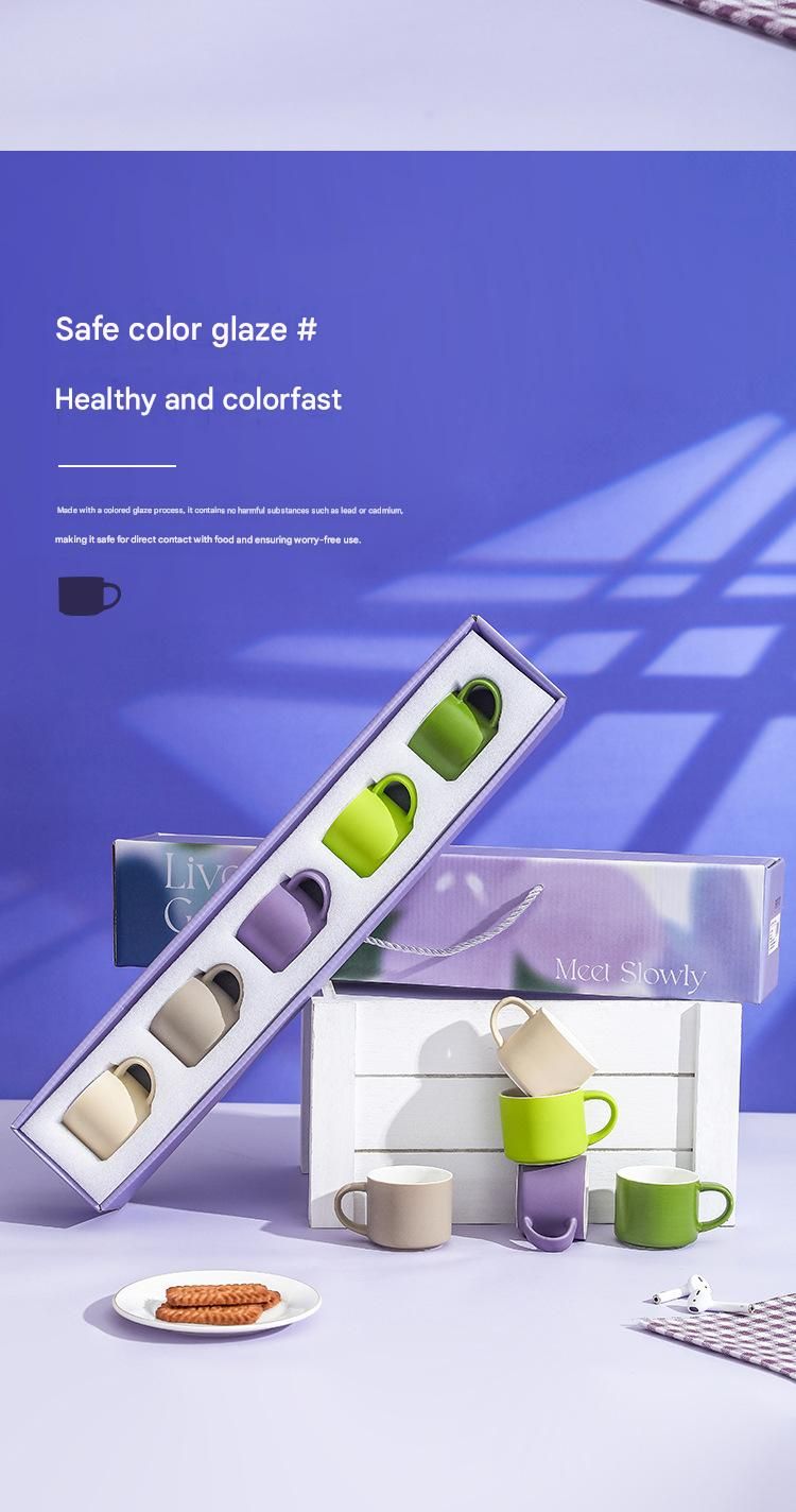 5-piece "Colorful One-Shot Mug" Ceramic Mug Set – Nordic color scheme view 7