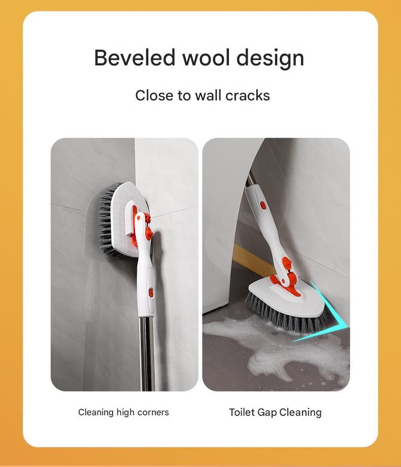 6-piece(Three-section pole+stiff brush+base plate+microfiber cloth + scouring view 7