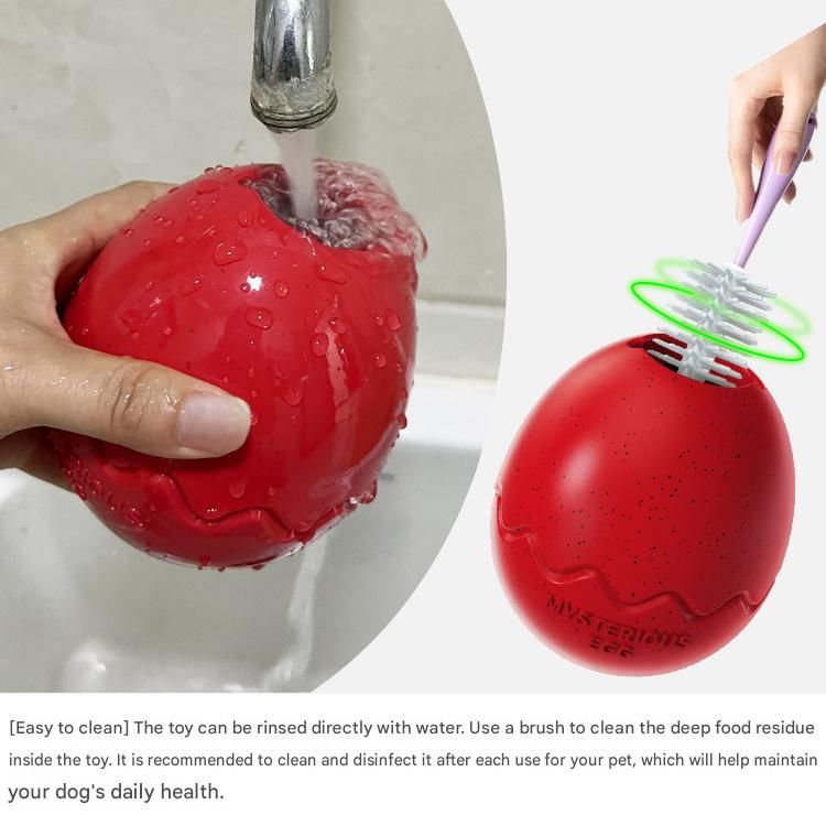 Brown Dinosaur Egg Shaped Dog Slow Feeder Toy - Durable TPR Interactive Treat view 6