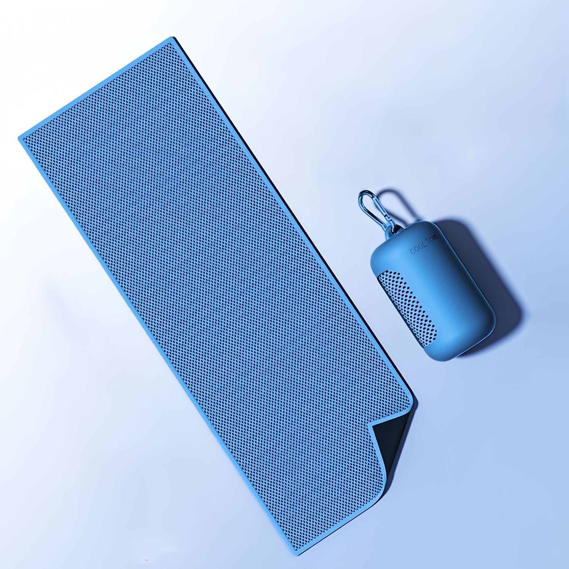 Sky blue Cooling Towel with Silicone Case - Quick Dry Ice Towel for Sports