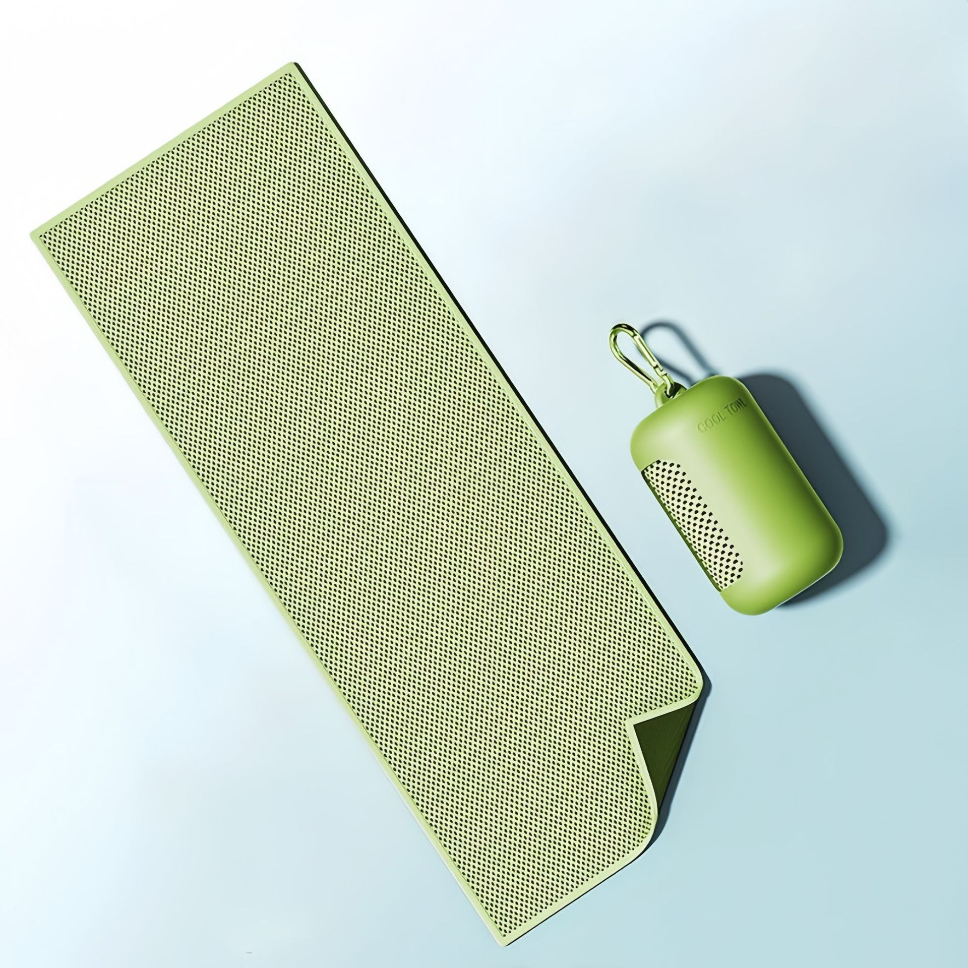 Tender green Cooling Towel with Silicone Case - Quick Dry Ice Towel for Sports