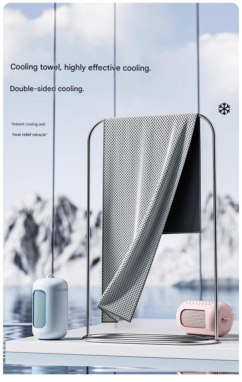 Tender green Cooling Towel with Silicone Case - Quick Dry Ice Towel for Sports view 2