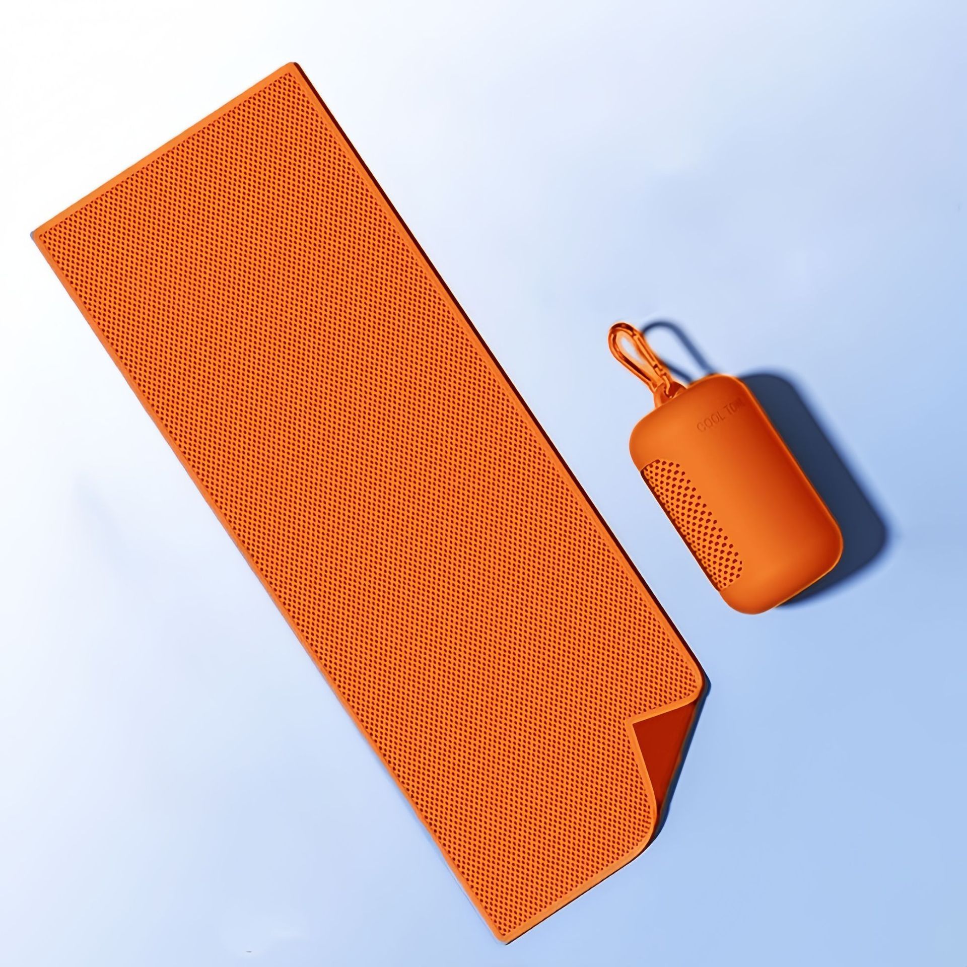 Orange Cooling Towel with Silicone Case - Quick Dry Ice Towel for Sports