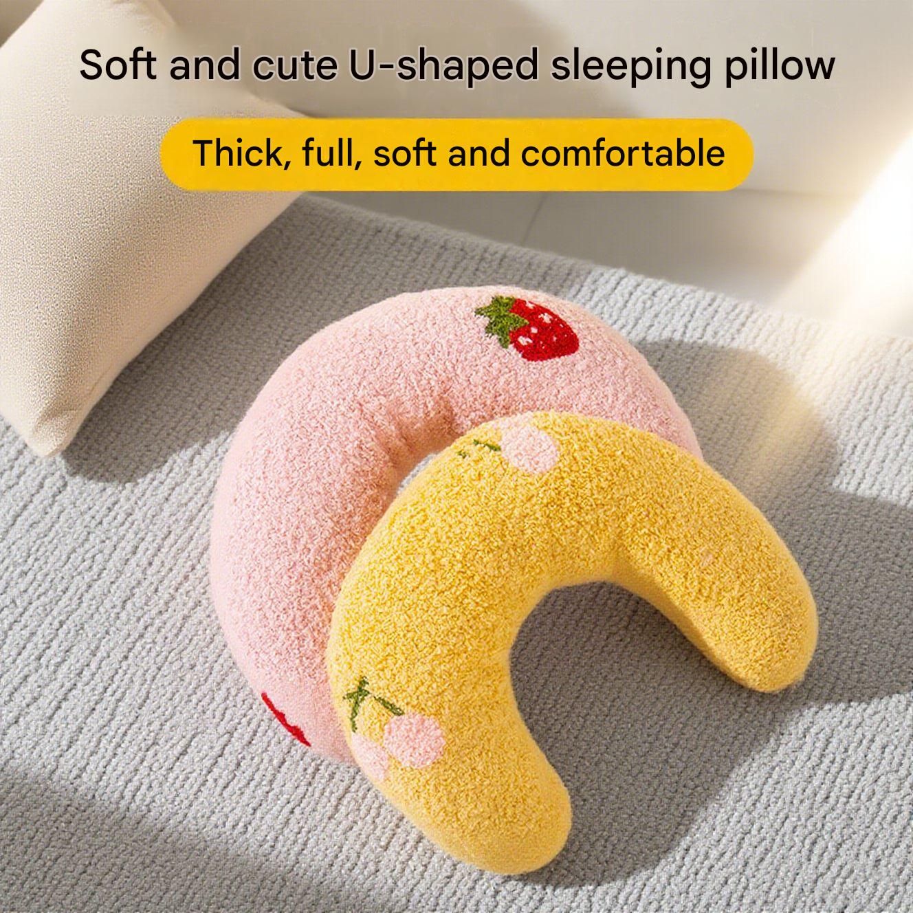 White Pet U-Shaped Pillow - Soft Teddy Velvet Neck Support Cushion for Dogs view 3