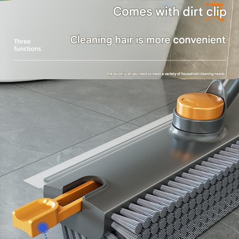 2-piece Grey V-Shaped Floor Scrub Brush and Suction Mop Holder Set - 360 view 5
