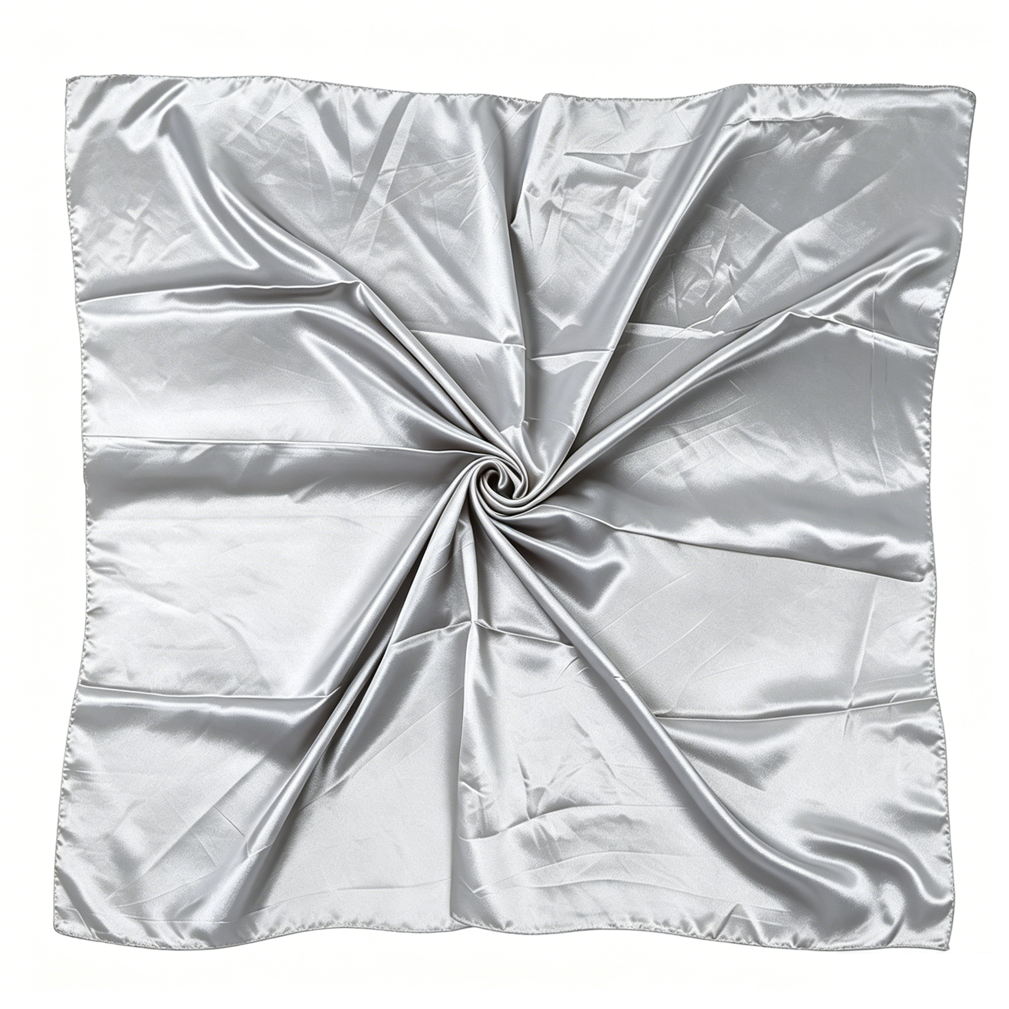 90x90cm Light Gray Solid Color Satin Square Scarf for Women - Imitation Silk view 6