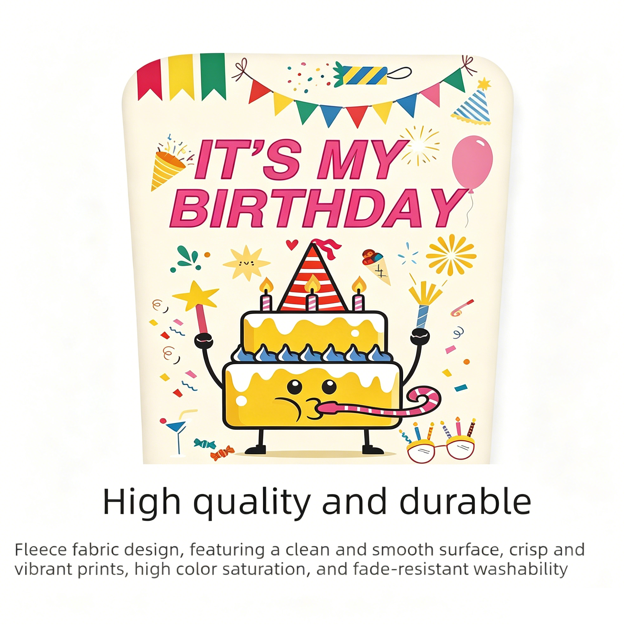 4 pcs Cartoon half chair covers birthday(Happy birthday*3 and It's my view 3