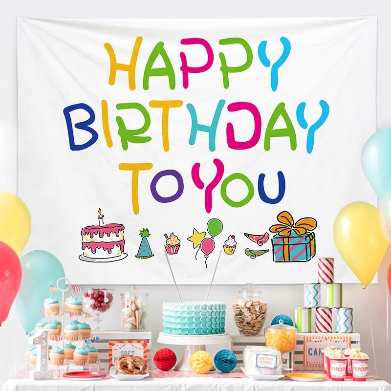 5 pcs Birthday Party Decoration Set - Happy Birthday Backdrop Banner with 4 view 6
