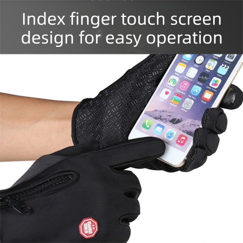 Blue M size Winter Outdoor Cycling Gloves - Touch Screen Compatible Windproof view 7